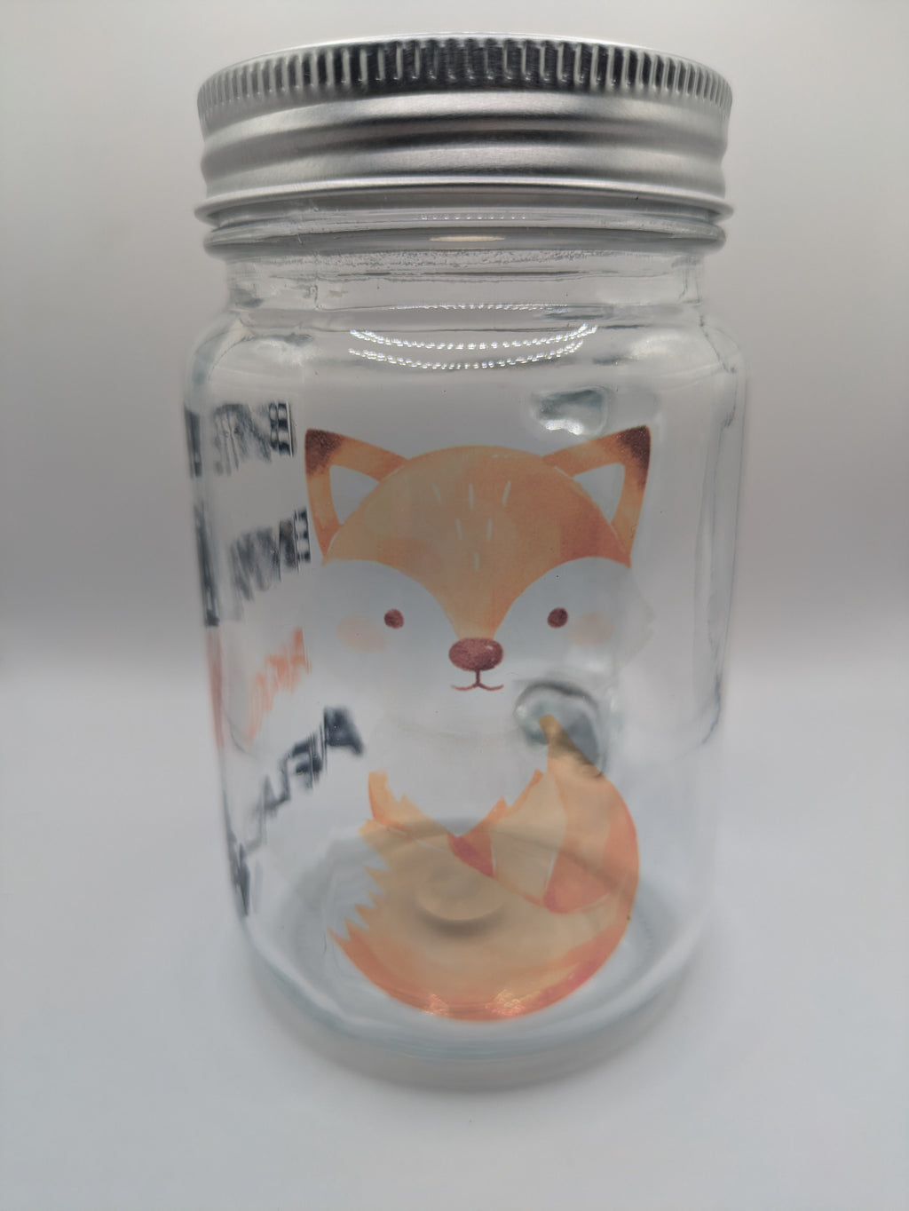 Trinkglas mit Deckel & Strohhalm – „Bitte einmal Akku aufladen“ Glasbecher mit Fuchs Motiv