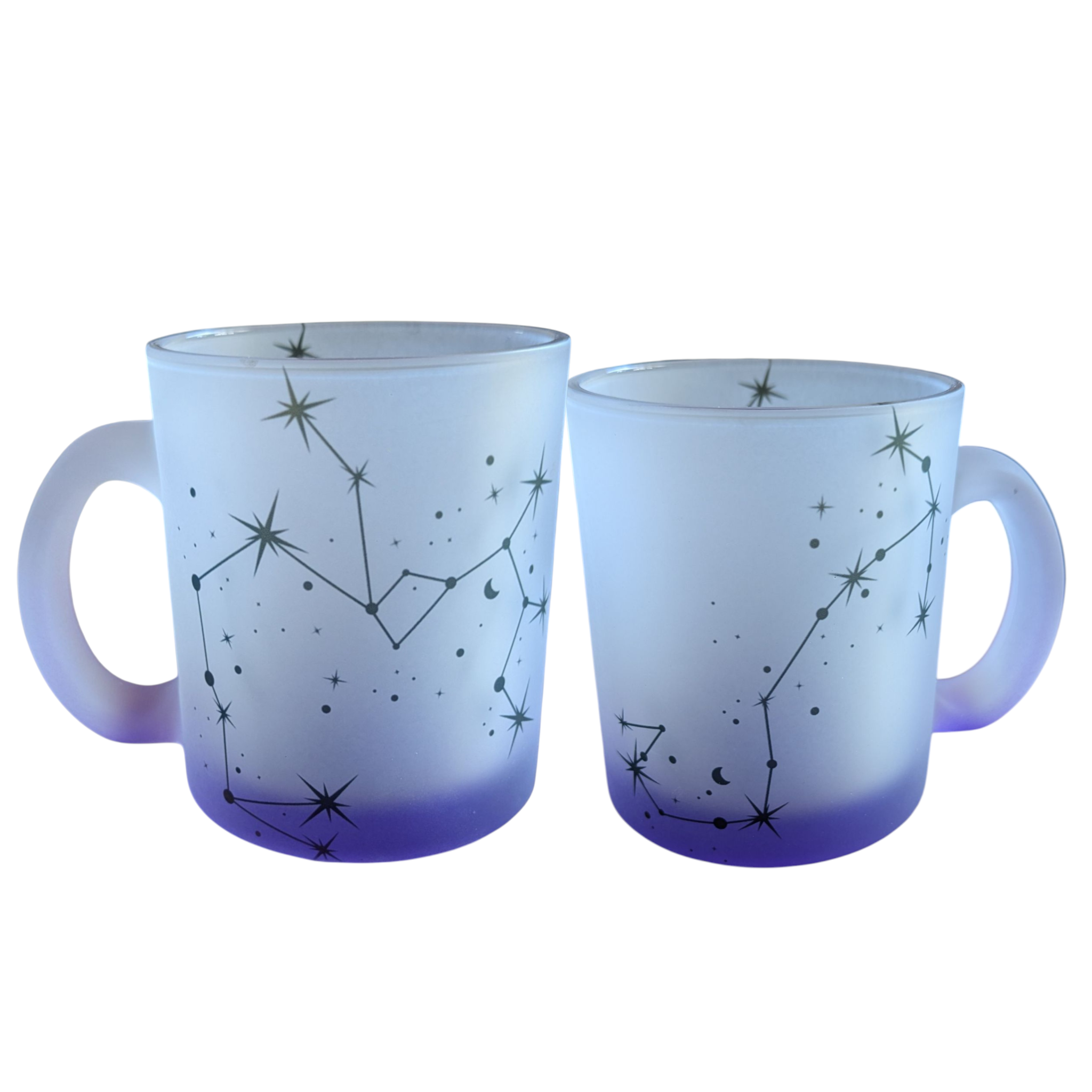 Mystic Mug – Weißglas-Tasse mit Sternzeichen & Farbverlauf