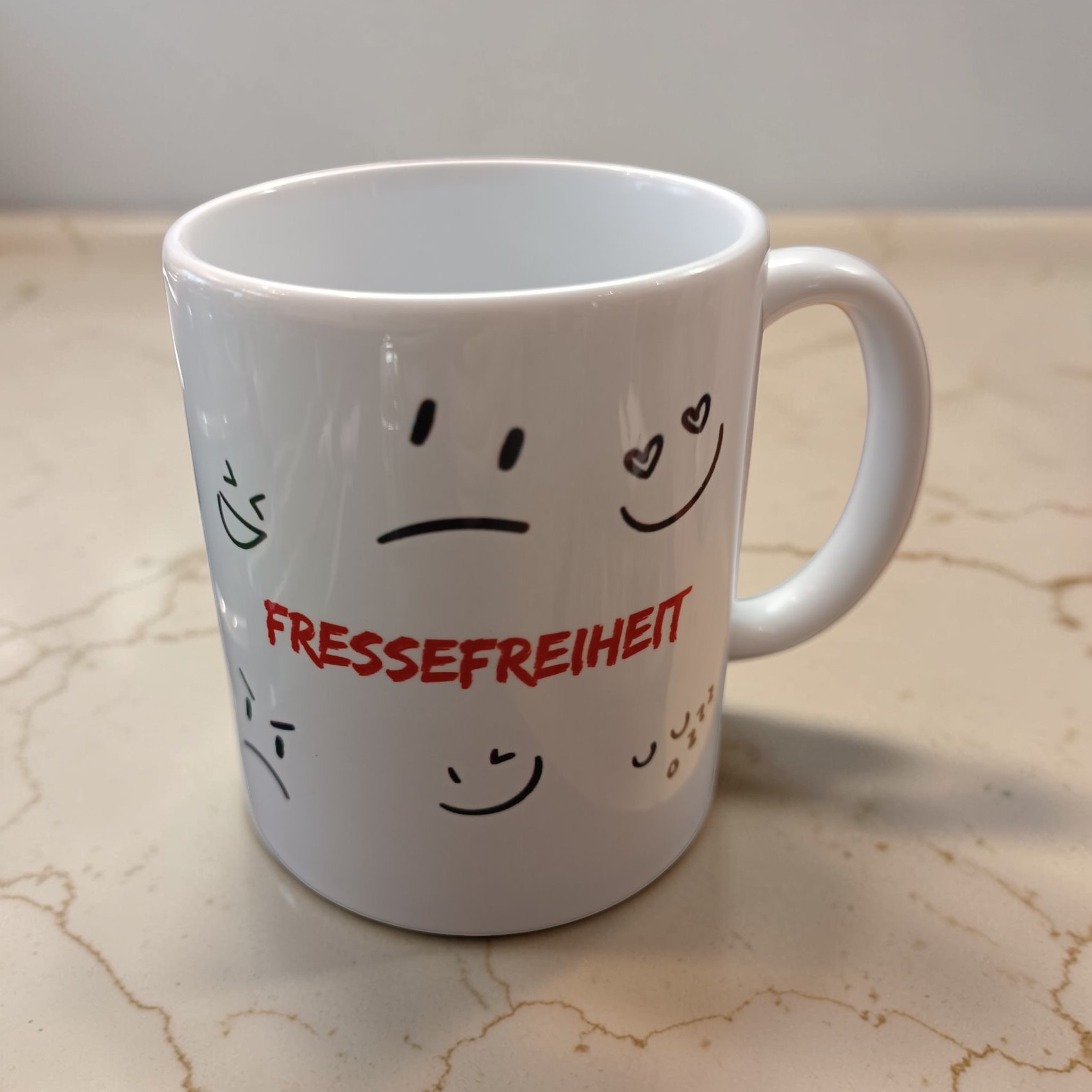 Tasse „Fressefreiheit“ – Humor mit Haltung