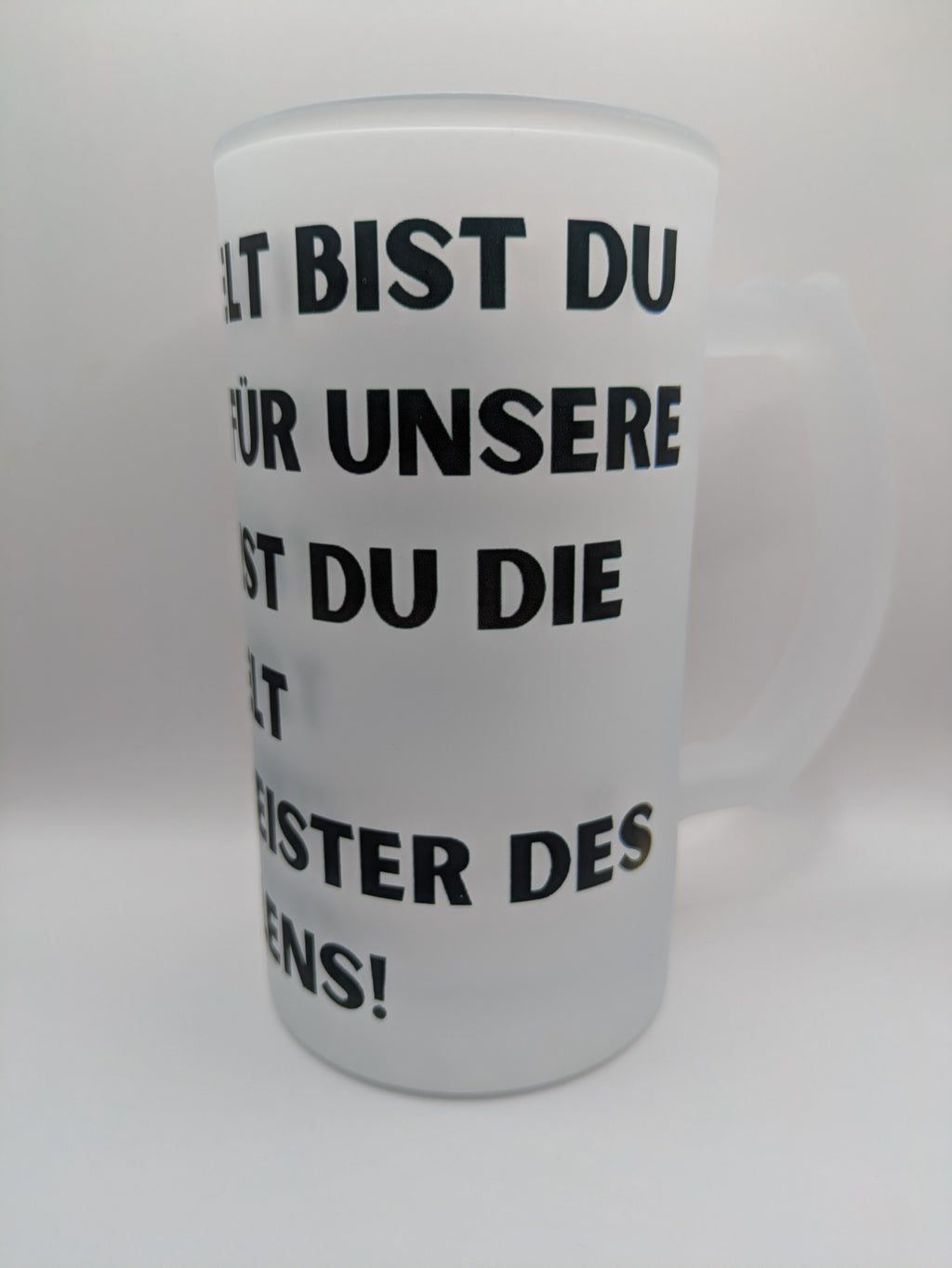 Bierglas mit lustigem Papa Spruch – Satiniertes Weißglas Bierglas 470 ml – Geschenk für Grillmeister & Väter