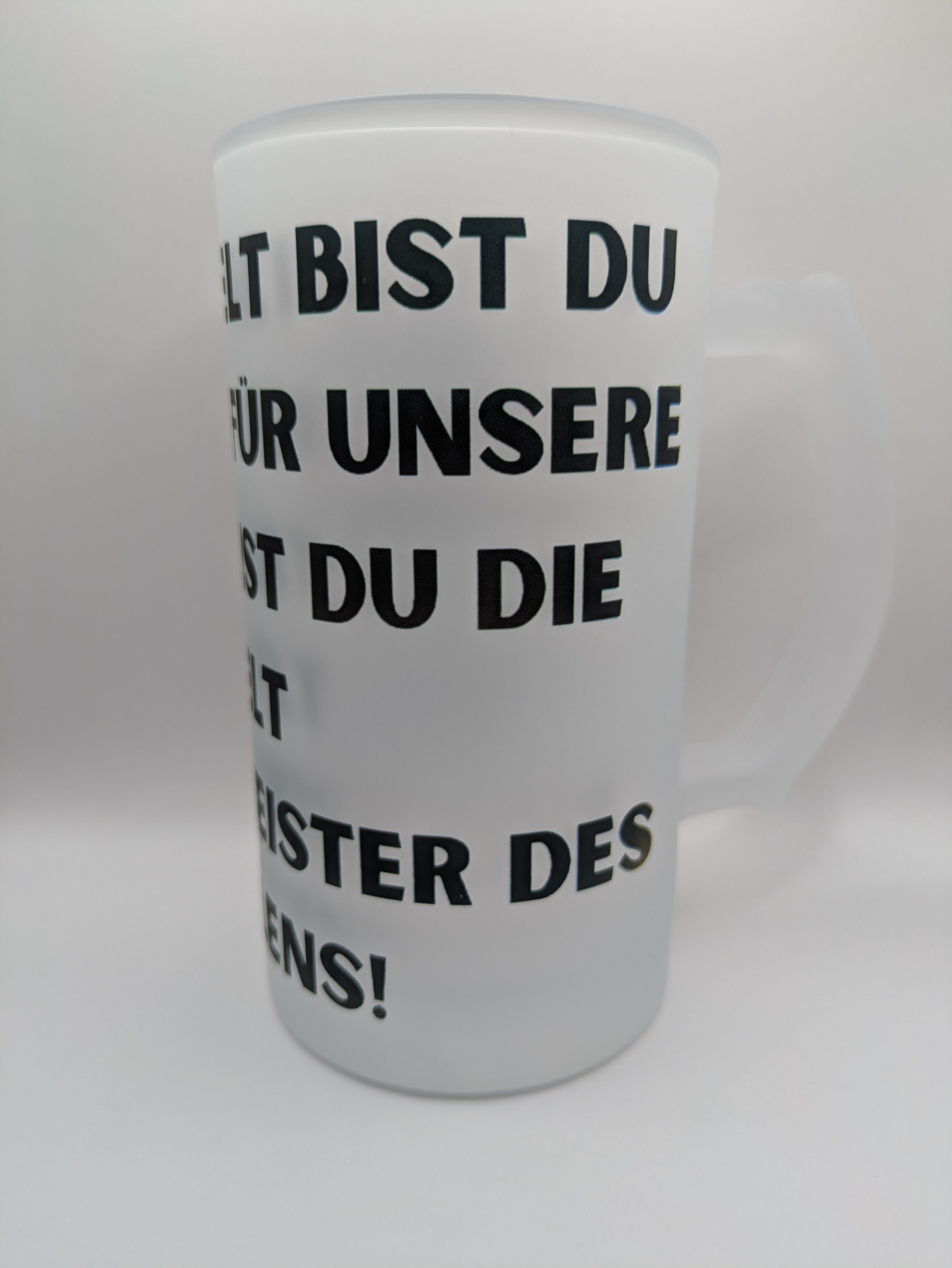 Bierglas mit lustigem Papa Spruch – Satiniertes Weißglas Bierglas 470 ml – Geschenk für Grillmeister & Väter