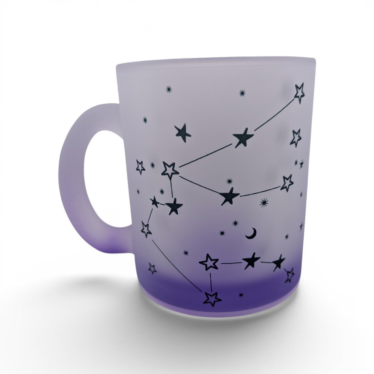 Mystic Mug – Weißglas-Tasse mit Sternzeichen & Farbverlauf