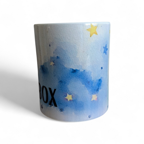 Aquarell Spardose mit Sternen – Traumbox Sparschwein als Geschenkidee