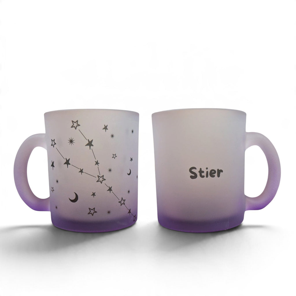 Mystic Mug – Weißglas-Tasse mit Sternzeichen & Farbverlauf