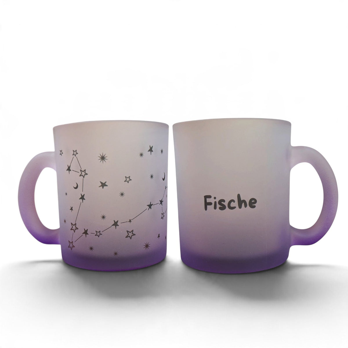 Mystic Mug – Weißglas-Tasse mit Sternzeichen & Farbverlauf