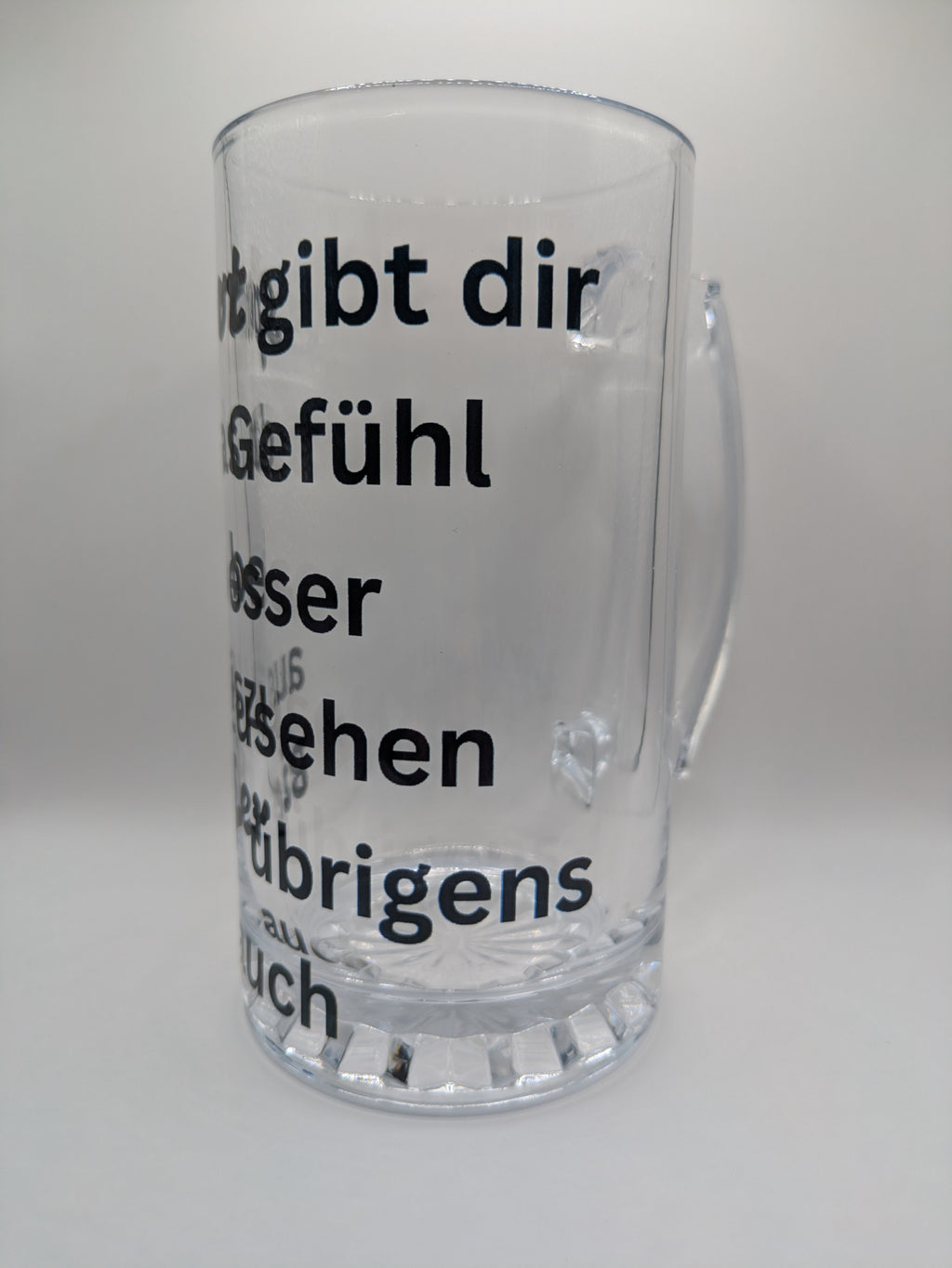Lustiges Bierglas mit Sport Spruch – Klares Bierglas 470 ml – Humorvolles Geschenk für Bierfans