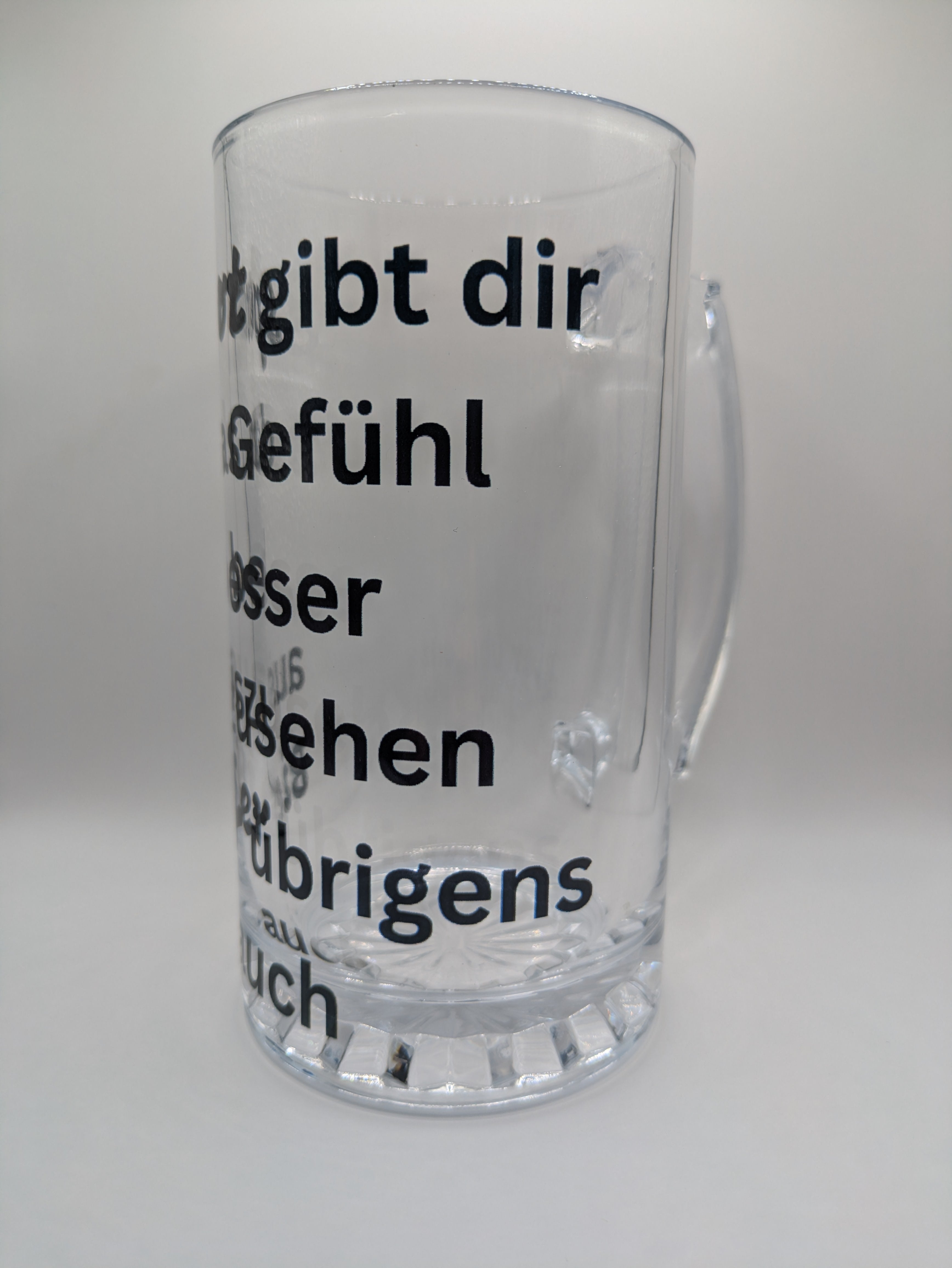Lustiges Bierglas mit Sport Spruch – Klares Bierglas 470 ml – Humorvolles Geschenk für Bierfans