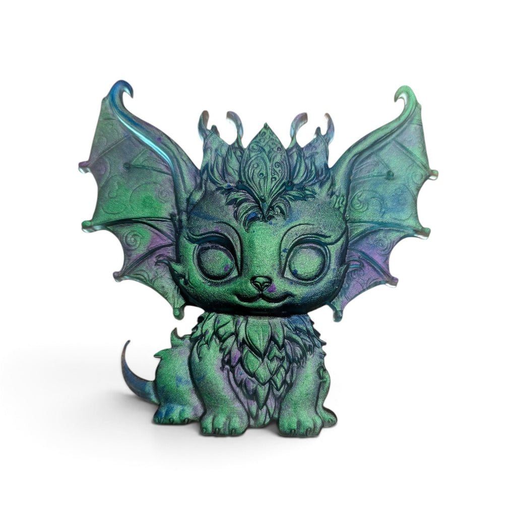 Fabelwesen Magnet aus Epoxidharz – Handgegossener Fantasy Drache – Fantasievolle Deko mit Magnet