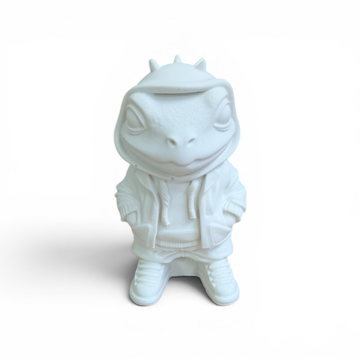 Raysin Eidechse Figur – Handgegossene Dekofigur – Niedliche Eidechsen-Deko im Hoodie